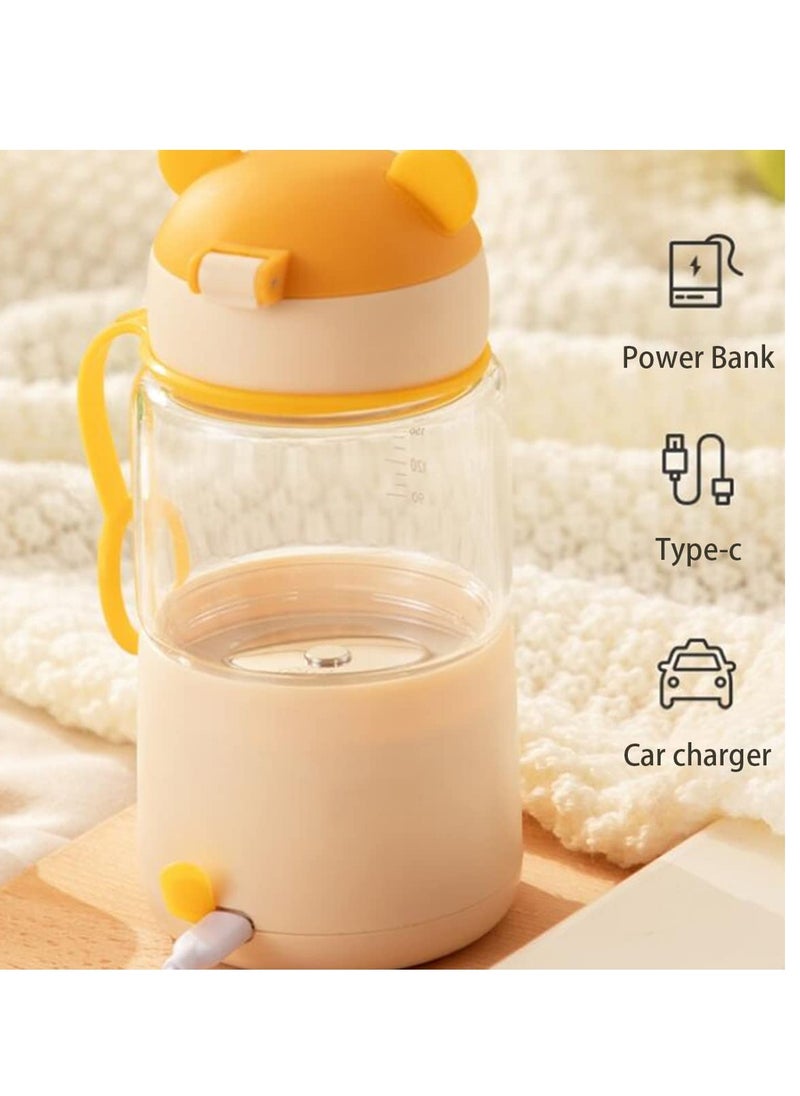 Portable Baby Bottle Warmer with Temperature Control, 320ml Instant Water Heater for Car and Travel, Ideal for Daily Use and On-the-Go Feeding.