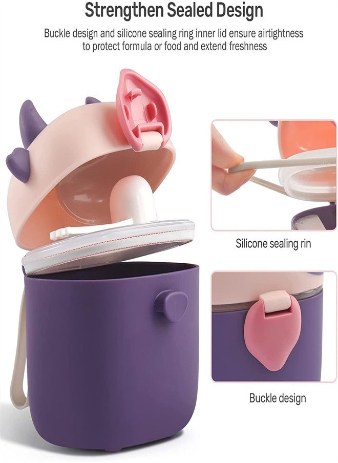 Portable Storage Formula Container With Spoon And Leveler For Infant Formula Dispenser  BPA Free Anti Overflow Dispenser  Fruit And Snack Storage Container