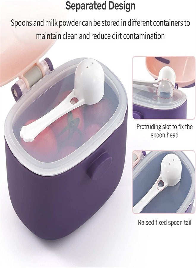 Portable Storage Formula Container With Spoon And Leveler For Infant Formula Dispenser  BPA Free Anti Overflow Dispenser  Fruit And Snack Storage Container