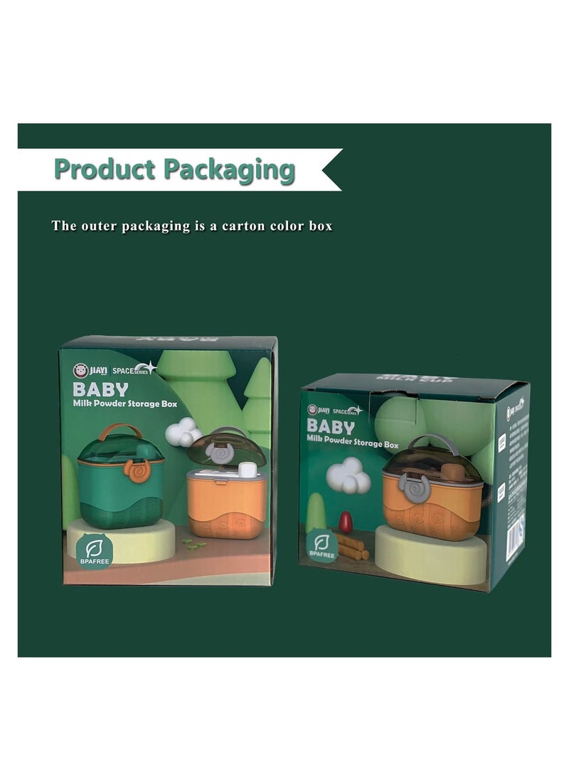 Portable Baby Formula Dispenser with Non-Spill Design for Travel 380ml Green