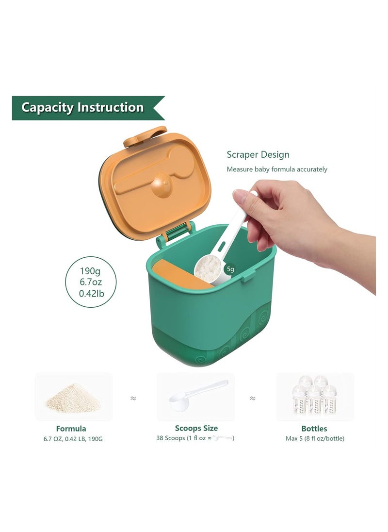 Portable Baby Formula Dispenser for Travel Non Spill Smart Milk Powder Container 380ML Perfect for On the Go Parents Green