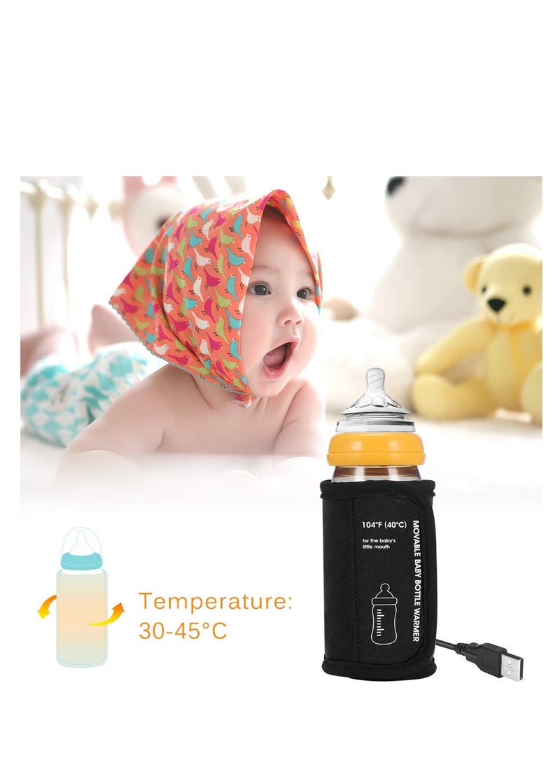 Portable Travel Bottle Warmer for Babies, USB Car Bottle Warmer for Breastmilk, Adjustable Design for Constant Temperature Feeding, Ideal for On-the-Go Parents.