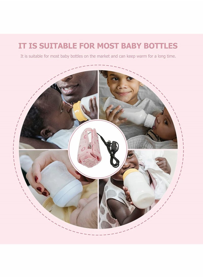 Portable USB Milk Bottle Warmer for Travel and Home Easy to Use Infant Heat Keeper Ideal for On-the-Go Parents Pink