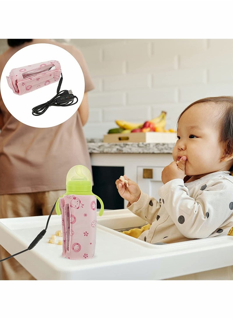 Portable USB Milk Bottle Warmer for Travel and Home Easy to Use Infant Heat Keeper Ideal for On-the-Go Parents Pink