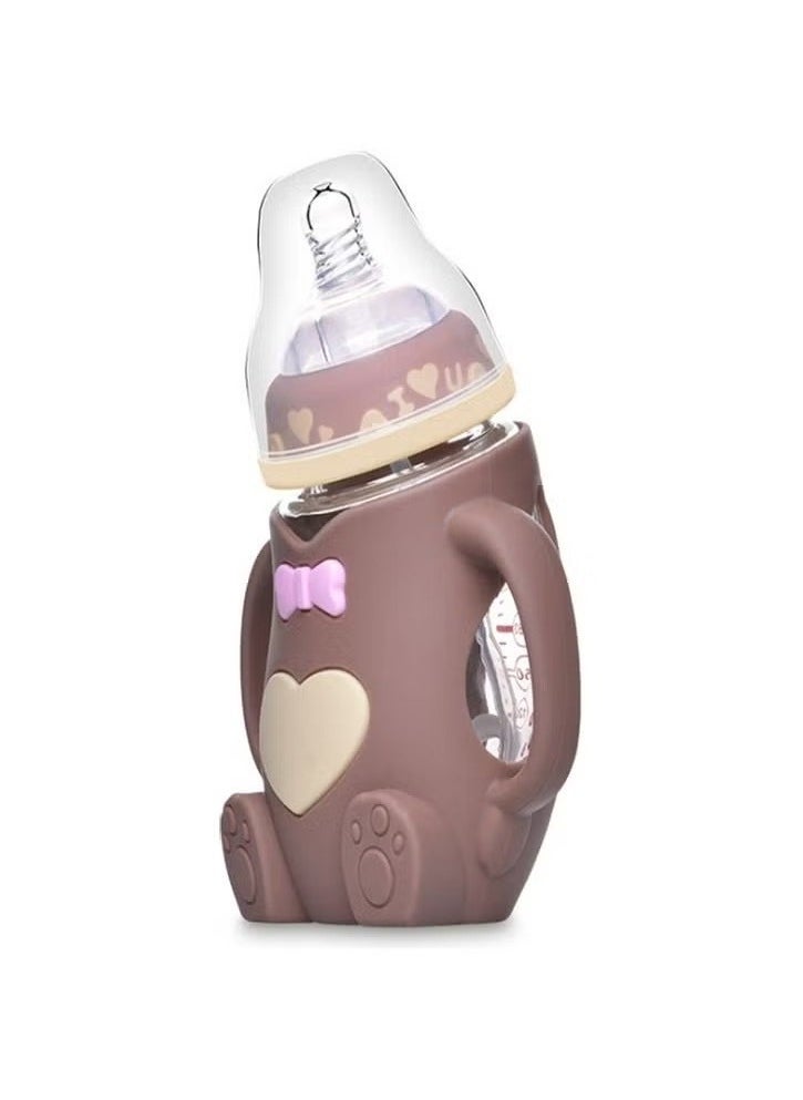Baby Learner Sippy Cup with Straw Trainer Water Bottle with Handles Cartoon Bear Shaped for Boys Girls