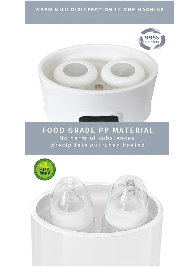 Fast and Quiet Baby Milk Bottle Warmer and Sterilizer – Adjustable Temperature with Large Capacity and LED Screen – Versatile Baby Bottle Warmer  Sterilizer for Quick and Safe Feeding