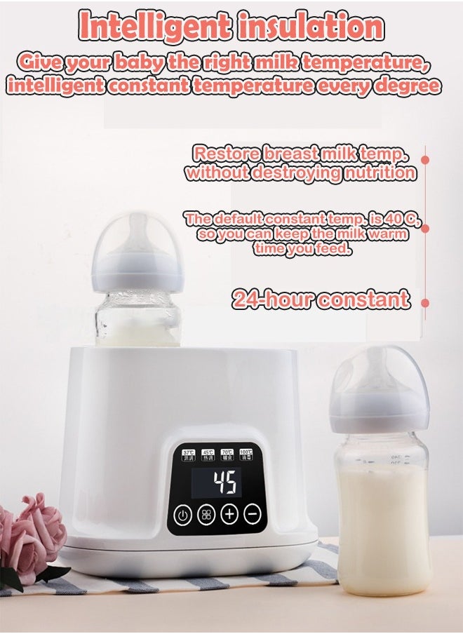 Fast and Quiet Baby Milk Bottle Warmer and Sterilizer – Adjustable Temperature with Large Capacity and LED Screen – Versatile Baby Bottle Warmer  Sterilizer for Quick and Safe Feeding