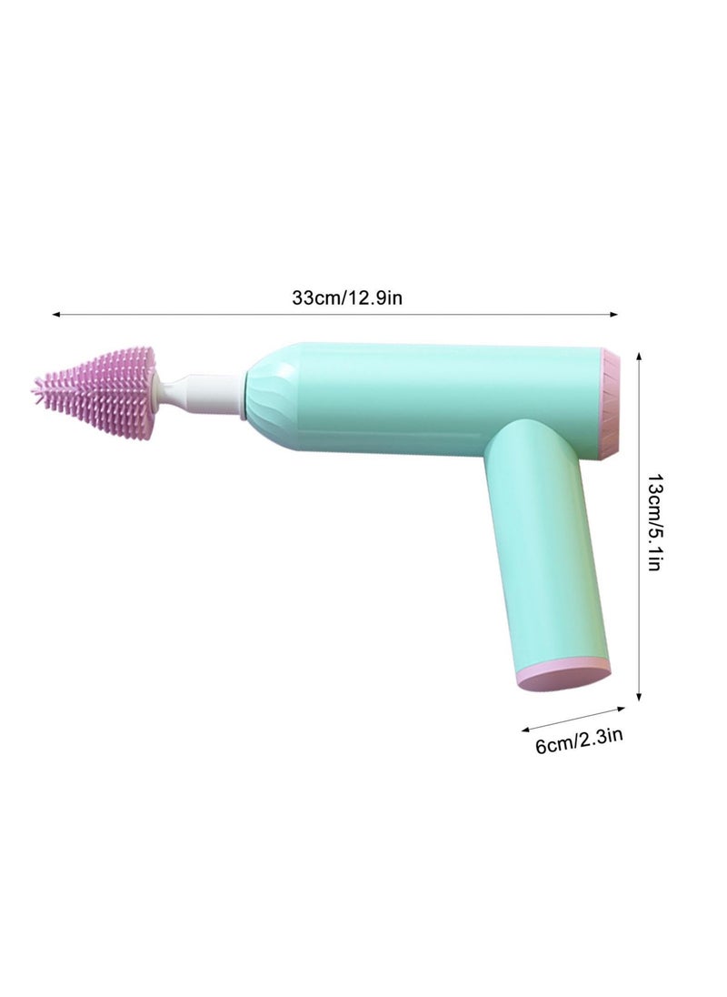 Electric Baby Bottle Brush Set, Silicone Cleaning Brush Kit, Rechargeable Cordless Brush for Bottles, Nipples, and Straws, Portable and Easy to Use