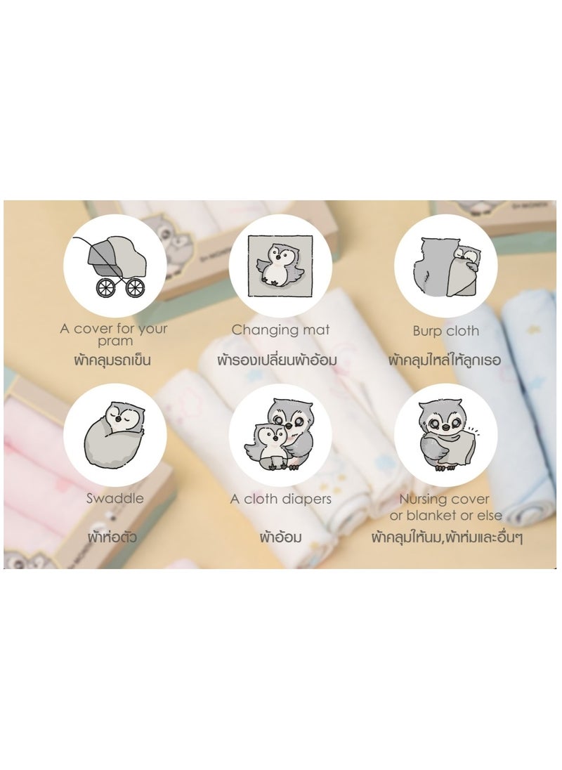 Snow Owl Bamboo Baby Bolster - Spring Fox Pink