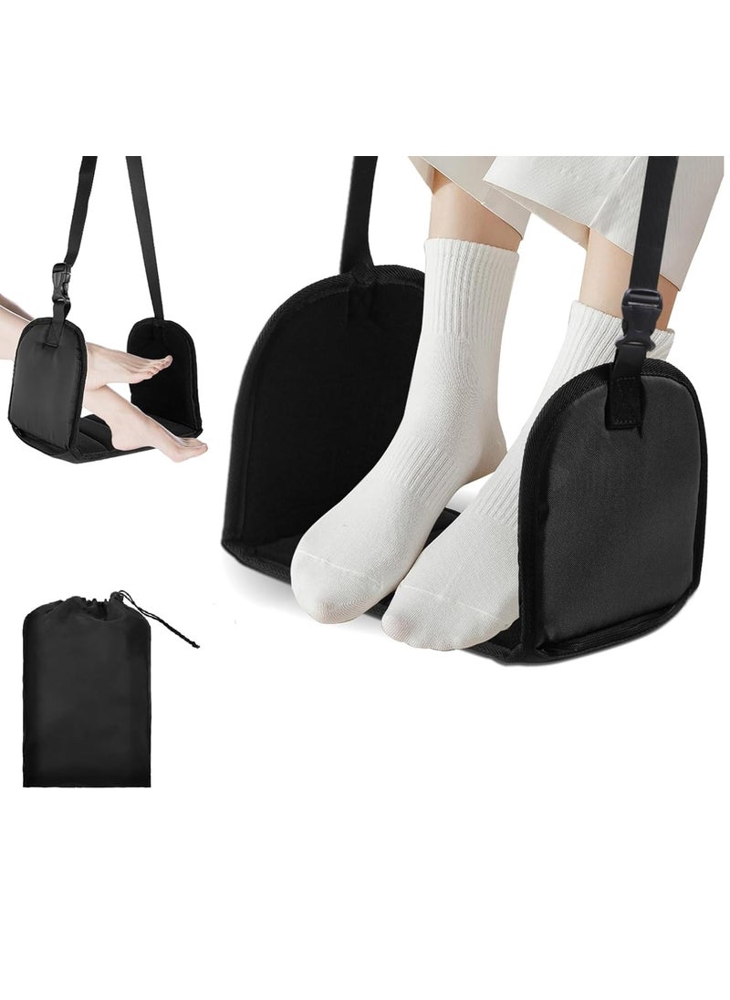 LAKSHMINARAYAN SALES Travel Airplane Foot Leg Rest Support Adjustable Foot Hammock with Support Plates by Thicked Memory Cotton Filling Perfect for Long Flight Plane