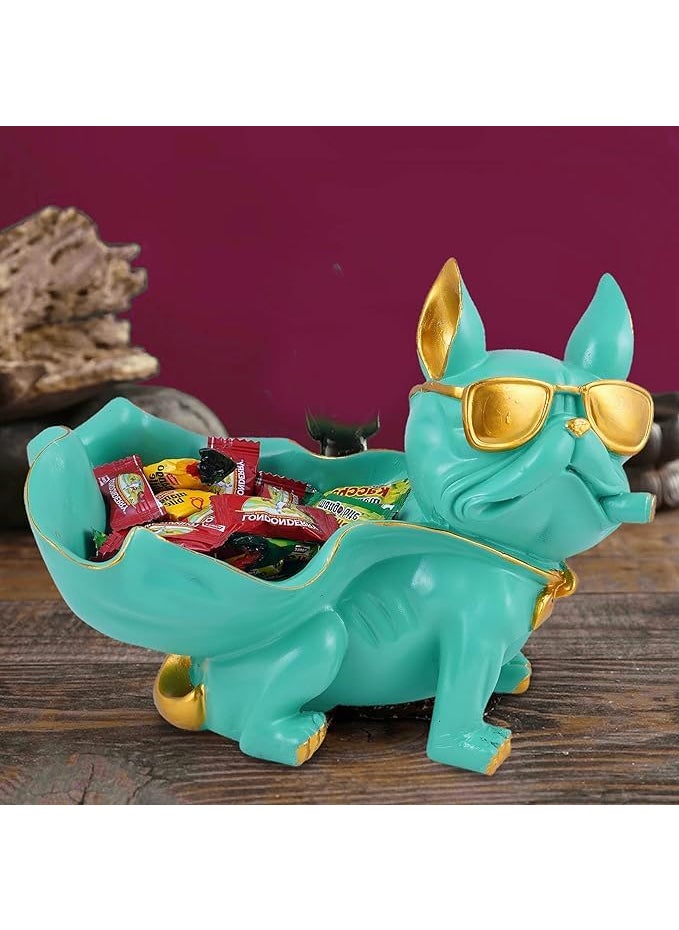 ZART Dog Candy Dispenser Vase Candy Dispenser with Glasses and Sunglasses Blue