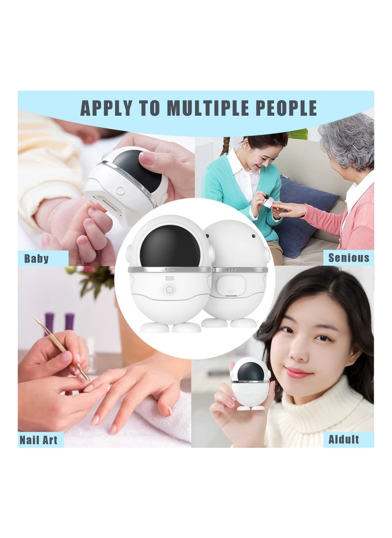 Electric Nail Clipper, 2 in 1 Design Quickly Trim Nail Scraps Storage, No Sharp Claws Hurt, USB Rechargeable Safety, for Baby, Kids, Adults, Elderly (Silver)