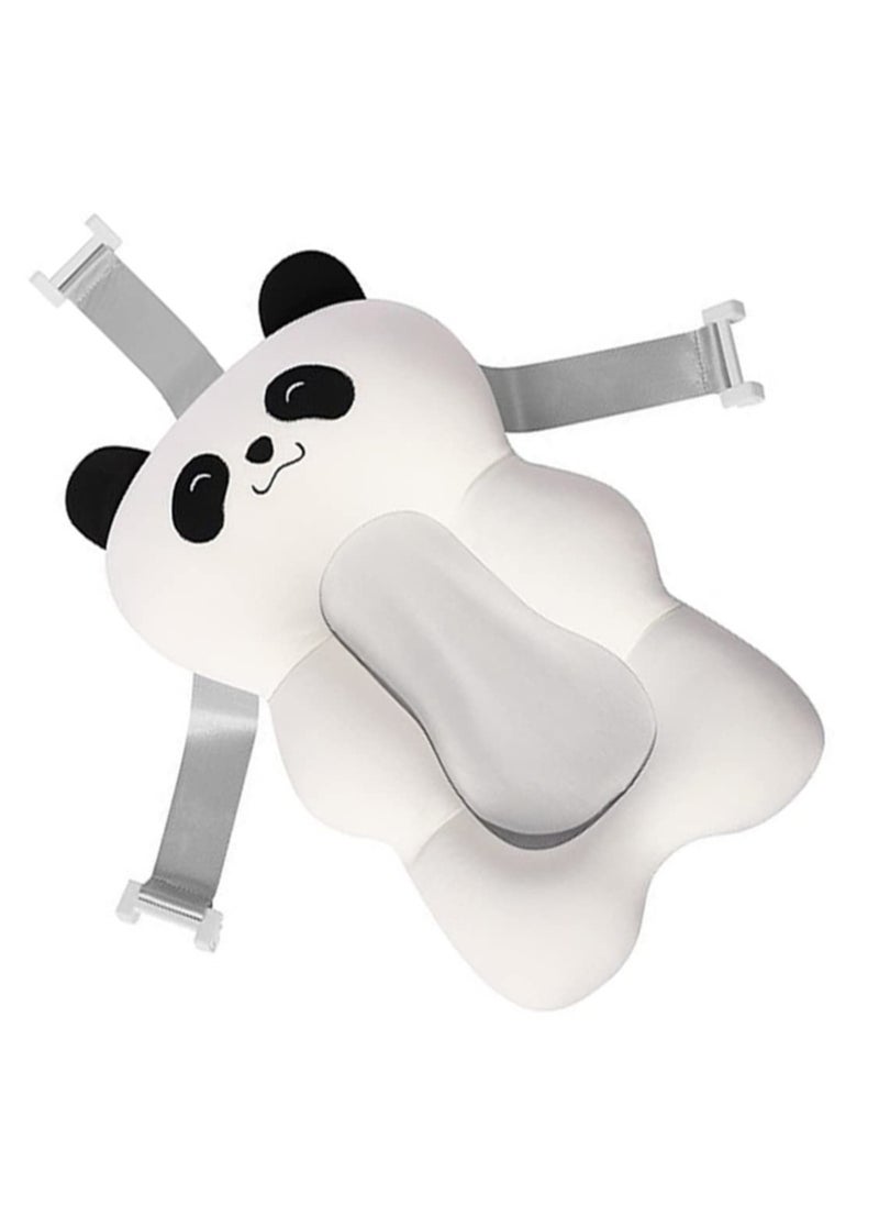 Adjustable Baby Sling Pillow and Bathtub Panda Mat - Thickened Mesh Support Cushion for Newborns and Toddlers, Non-Slip Bathing Seat for Safe and Comfortable Bath Time.
