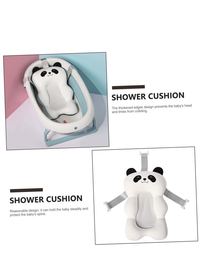 Adjustable Baby Sling Pillow and Bathtub Panda Mat - Thickened Mesh Support Cushion for Newborns and Toddlers, Non-Slip Bathing Seat for Safe and Comfortable Bath Time.