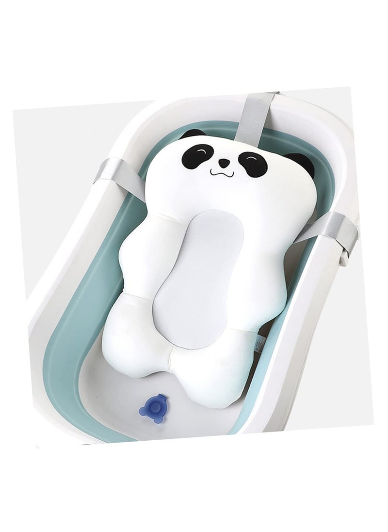 Adjustable Baby Sling Pillow and Bathtub Panda Mat - Thickened Mesh Support Cushion for Newborns and Toddlers, Non-Slip Bathing Seat for Safe and Comfortable Bath Time.