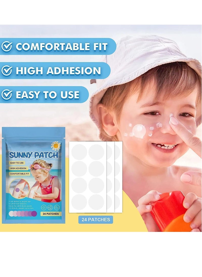 UV Stickers 48PCS UV Detecting Patches UV Detection Stickers for Sunscreen Reapply Reminder Sunny Patch Stickers UV Stickers for Kids and Adults