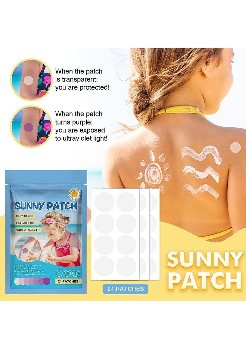 UV Stickers 48PCS UV Detecting Patches UV Detection Stickers for Sunscreen Reapply Reminder Sunny Patch Stickers UV Stickers for Kids and Adults