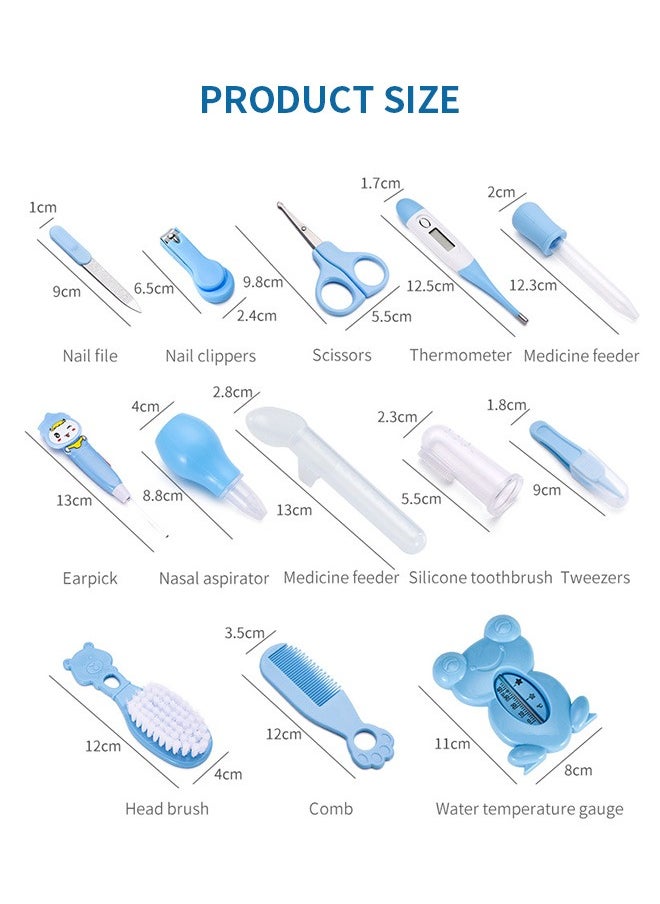 13 Piece Baby Grooming Kit Set Blue Baby Care Set
