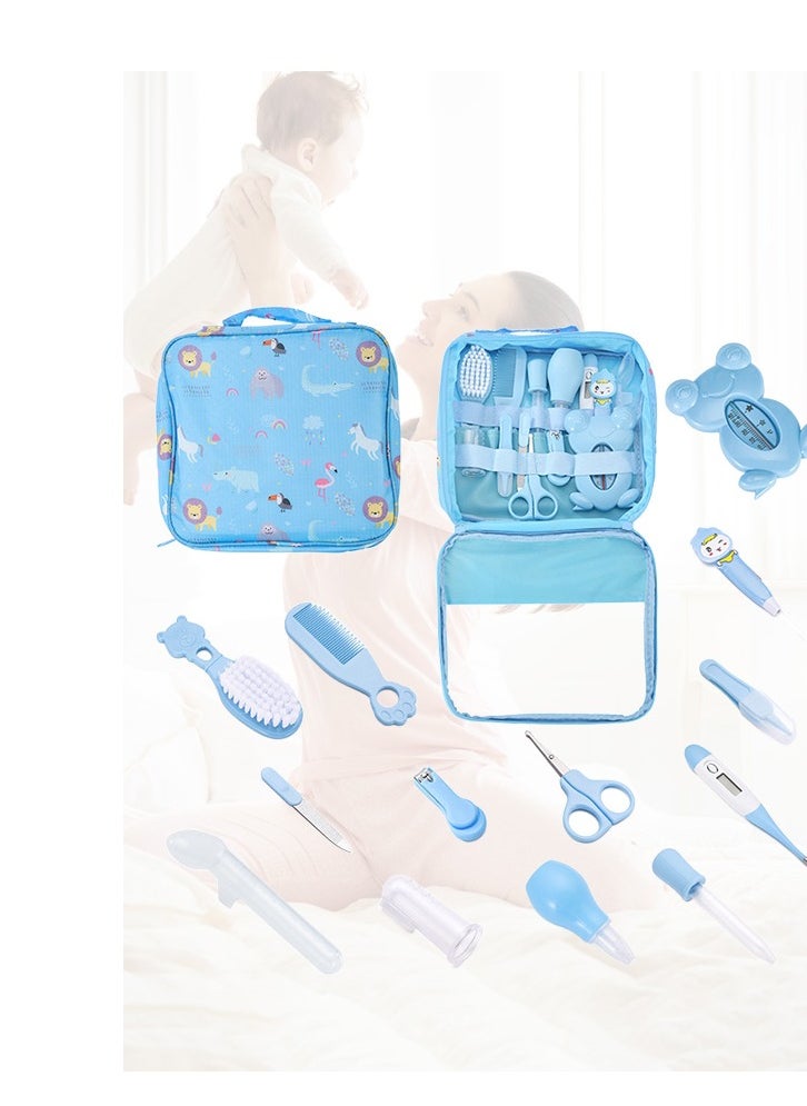 13 Piece Baby Grooming Kit Set Blue Baby Care Set