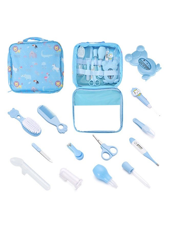 13 Piece Baby Grooming Kit Set Blue Baby Care Set