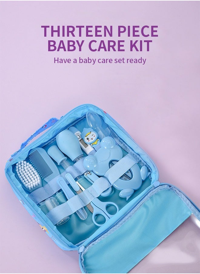 13 Piece Baby Grooming Kit Set Blue Baby Care Set