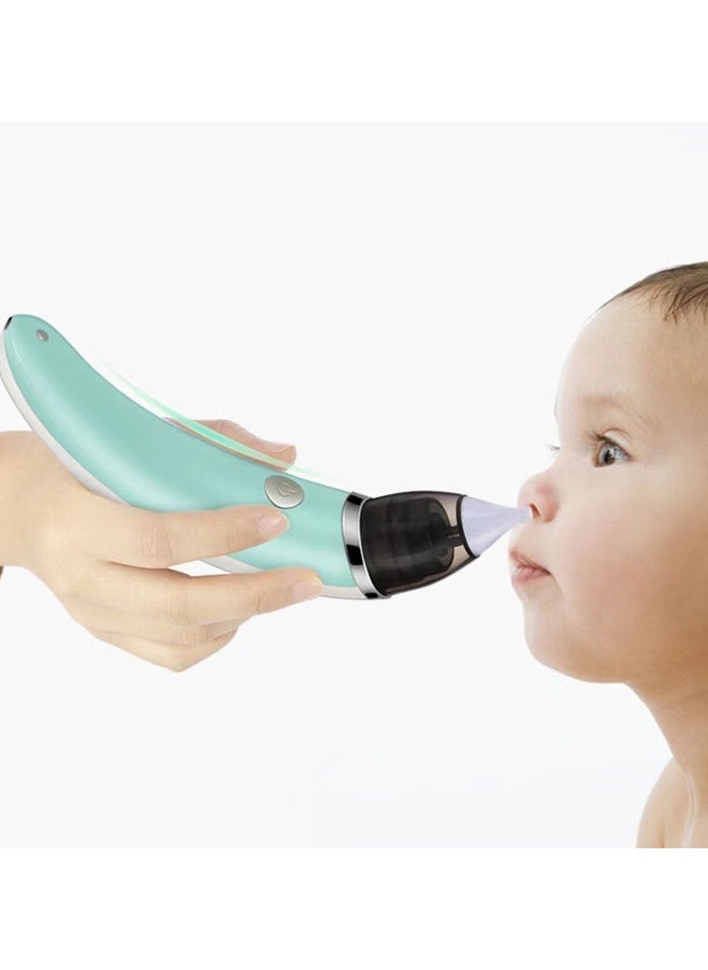 Baby Nasal Aspirator Automatic Nasal Sucker Electric Baby Nose Cleaner Nose Mucus Booger with 5 Levels of Suction Rechargeable Portable Mucus Remover for Newborn Infant Toddler (Green)