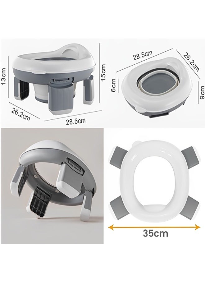 Portable Potty Training Toilet for Kids with Storage Bag,Foldable Travel Potty Chair for Outdoor and Indoor Easy to Clean,Toddler Urinal,Potty Training Toilet Seat for Boys and Girls(Gray)