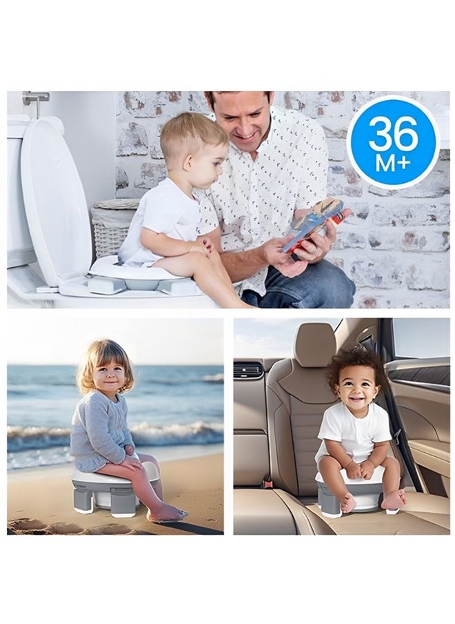 Portable Potty Training Toilet for Kids with Storage Bag,Foldable Travel Potty Chair for Outdoor and Indoor Easy to Clean,Toddler Urinal,Potty Training Toilet Seat for Boys and Girls(Gray)