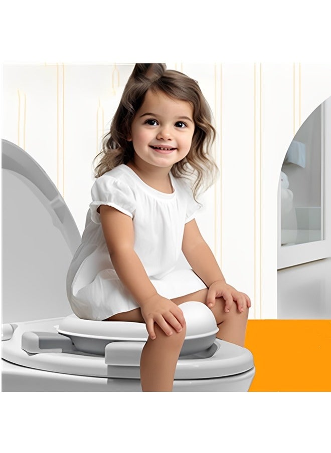 Portable Potty Training Toilet for Kids with Storage Bag,Foldable Travel Potty Chair for Outdoor and Indoor Easy to Clean,Toddler Urinal,Potty Training Toilet Seat for Boys and Girls(Gray)