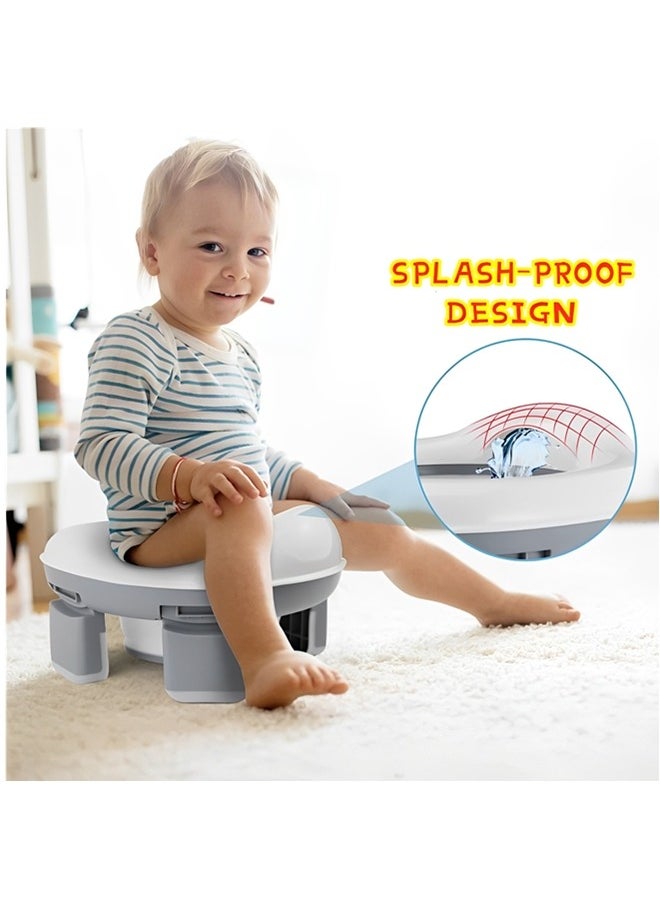 Portable Potty Training Toilet for Kids with Storage Bag,Foldable Travel Potty Chair for Outdoor and Indoor Easy to Clean,Toddler Urinal,Potty Training Toilet Seat for Boys and Girls(Gray)