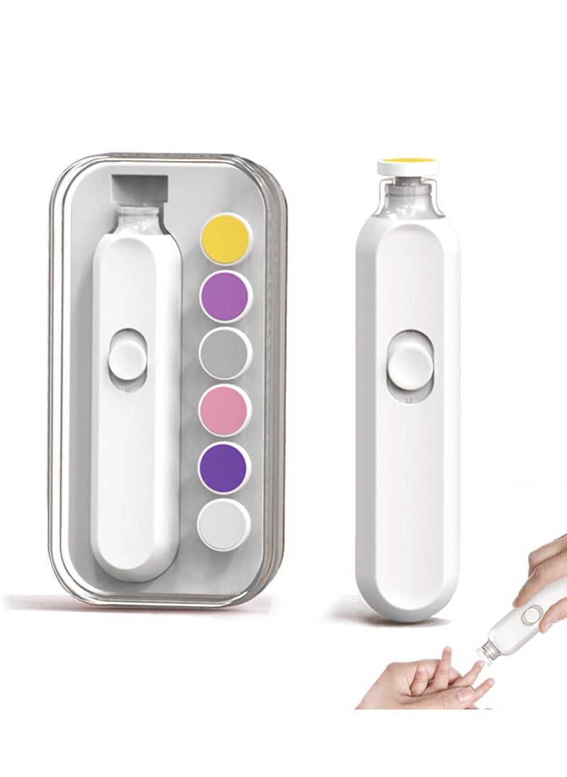 Electric Baby Nail Trimmer Set - Safe  Easy Nail Care for Newborns  Kids with 6 Grinding Pads, LED Light  Storage Box - Perfect for Gentle Nail Filing