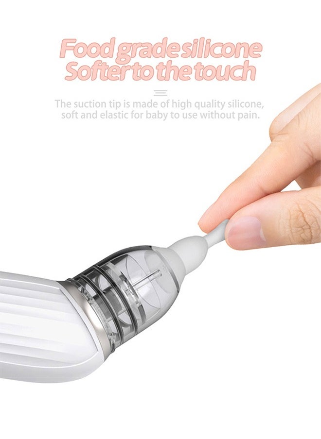Baby Nasal Aspirator, Adjustable 3 Levels Suction, Electric Nose Cleaner with 2 Silicone Tip