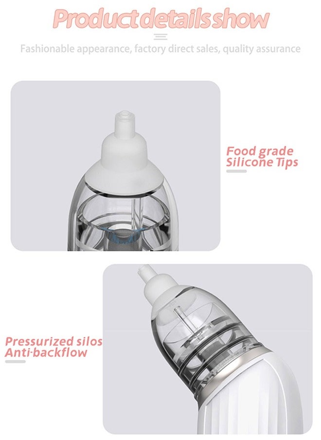 Baby Nasal Aspirator, Adjustable 3 Levels Suction, Electric Nose Cleaner with 2 Silicone Tip