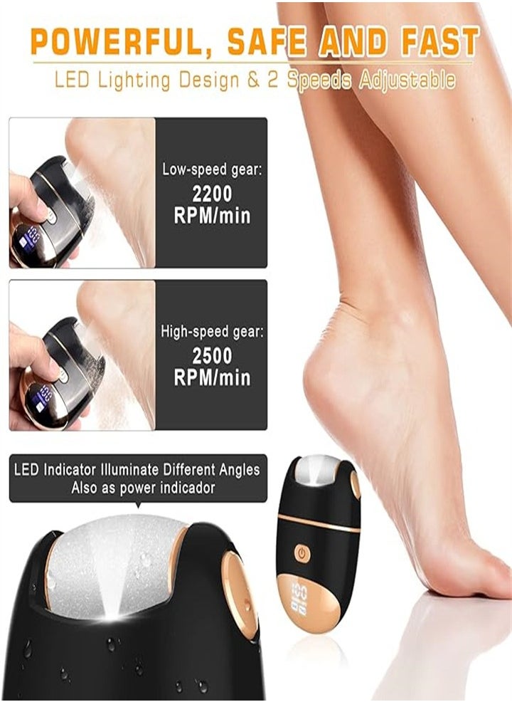 New smart rechargeable, painless for removing dead skin and calluses, electric pedicure foot grinder set 16 pieces (white)