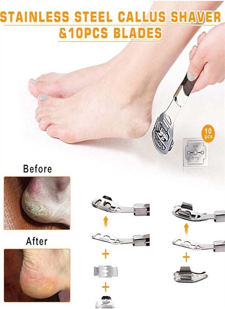 New smart rechargeable, painless for removing dead skin and calluses, electric pedicure foot grinder set 16 pieces (white)