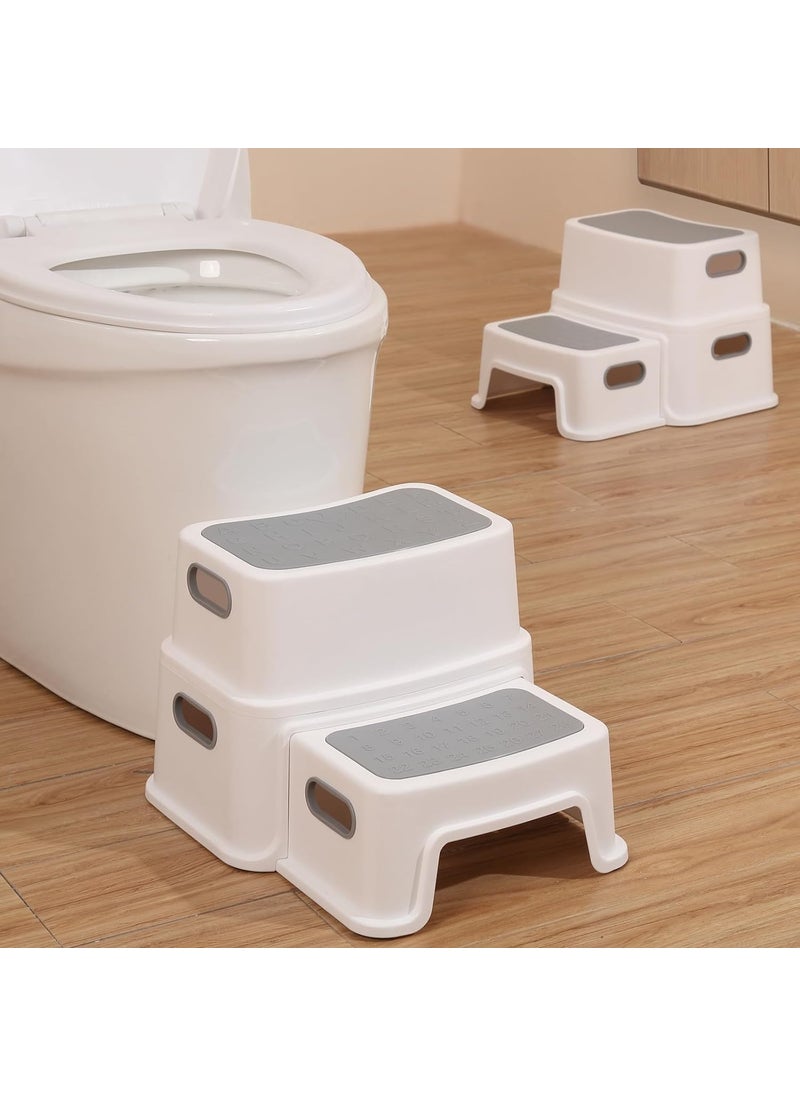 MAHVIW Step Stool Toddlers Kids Potty Training Stool for Bathroom AntiSlip TwoStep Stool for Children Use in The Kitchen and Bathroom Pack of 1