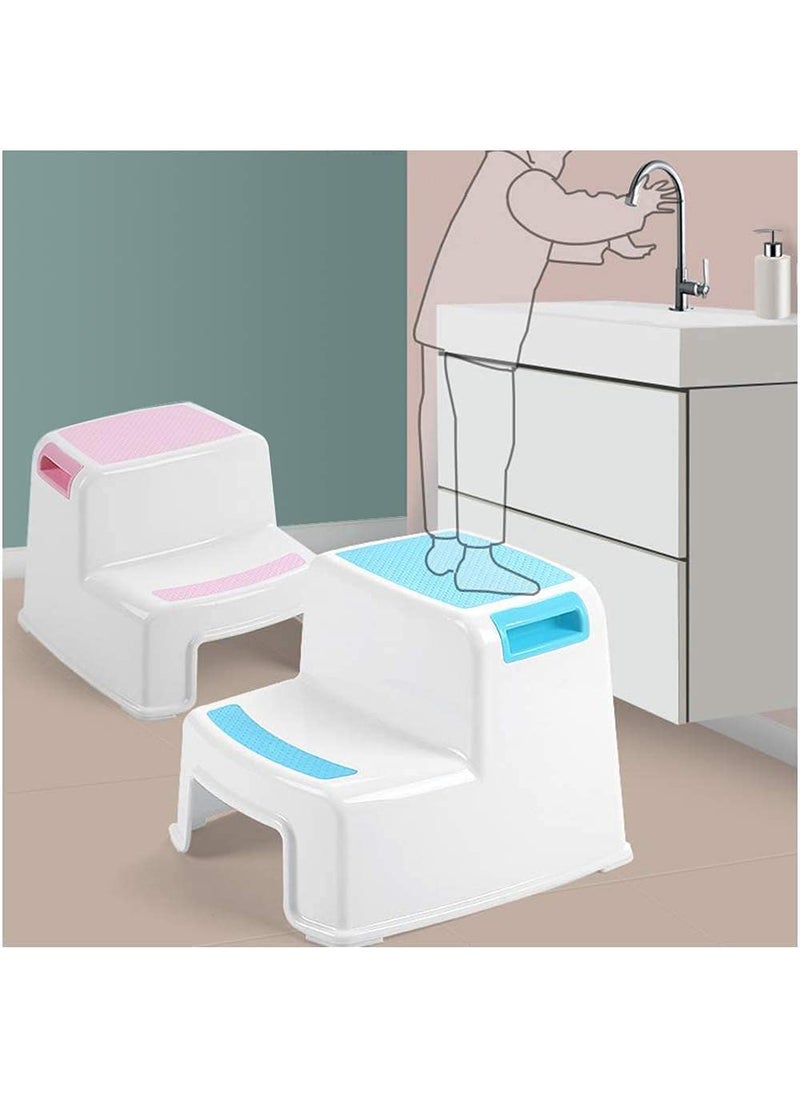NYTRYD Double up Step Stool for Kids AntiSlip Sturdy Toddler Two Step Stool for BathroomKitchen and Toilet Potty TrainingBathroomKitchen