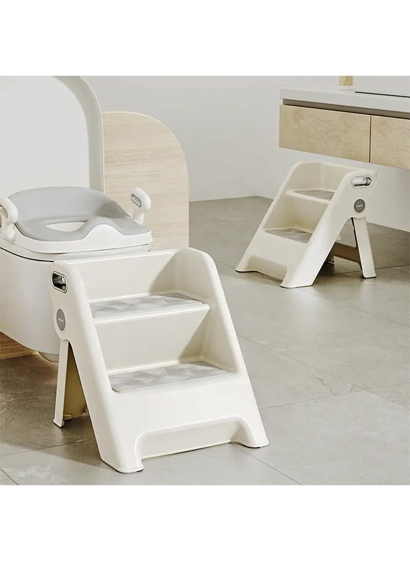 LEVGRY Foldable 2Step Stool for Kids Potty Seat Training Aid with Safety HandlesDurable Perfect for Potty Training Bathroom SinkKitchen Stand Stool Bedroom Step Stool