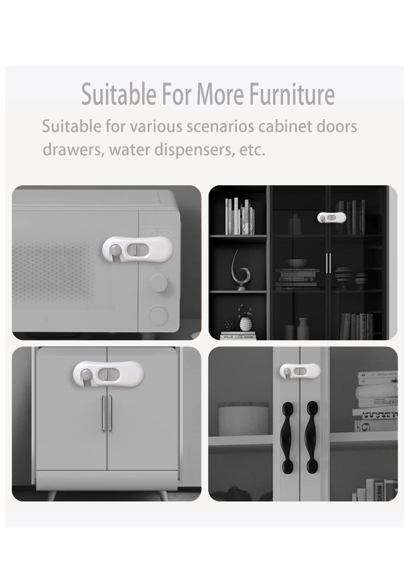 6 Pack Child Safety Locks - Easy Install No Drill Cabinet, Drawer, Appliance, Toilet Seat, Refrigerator, and Oven Security Locks for Baby Proofing Your Home.