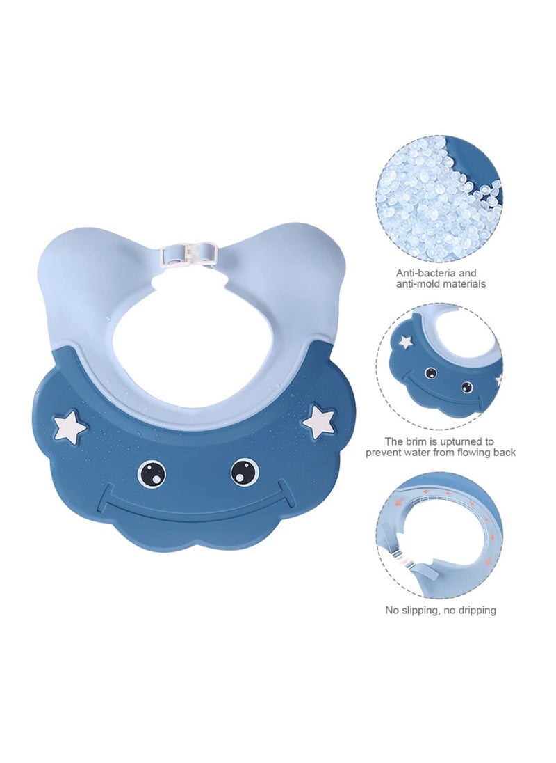 2 Pack Adjustable Baby Shower Cap Silicone Hair Washing Shield Soft Visor for Infants Over 6 Months Safe Shampoo Hat