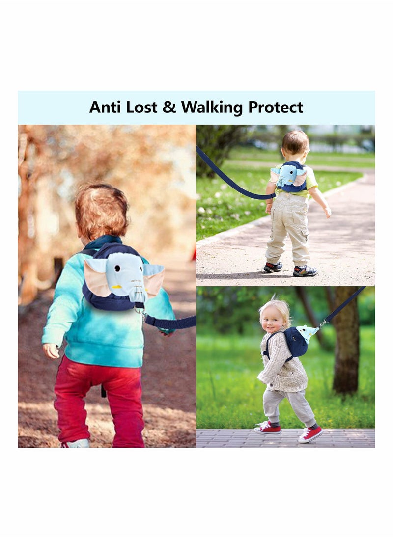 Kids Safety Harness Backpack with Leash Anti Lost Toddler Walking Bag Ideal for Travel and Outdoor Activities Blue