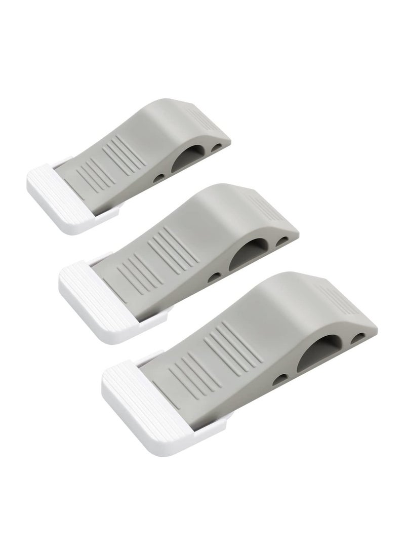 Door Stop Wedges 3 Pack Rubber Door Stoppers with Holders Stackable and Slip-Resistant for Tiles Carpet Wood and Laminate Floors and Other Floor Surfaces Stop