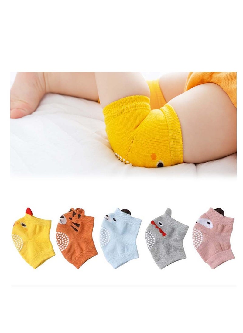5 Pair Baby Knee Pads Toddler Kid Protector Anti Slip Crawling Elastic Protectors Leg Warmers Elbow Toddlers Kneepads Children Short Warmer