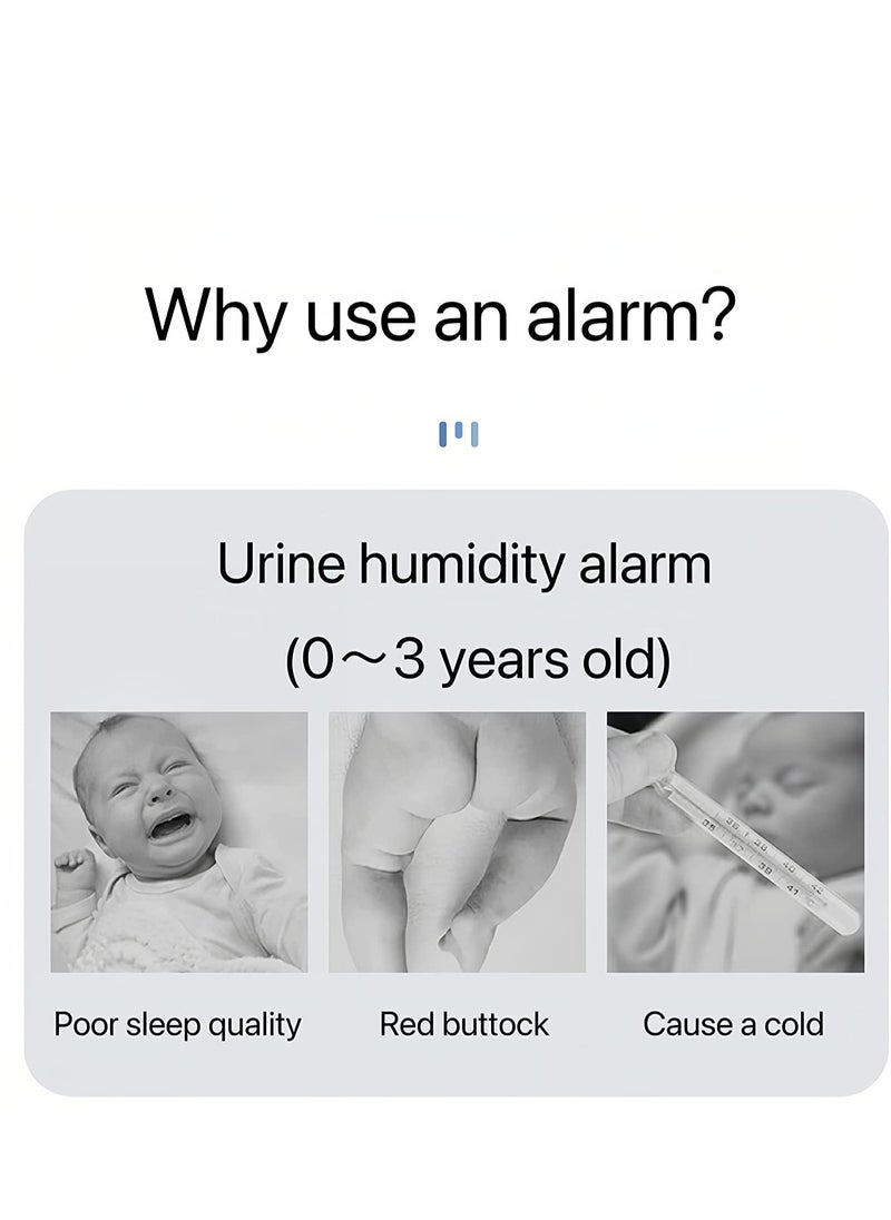Wireless Bedwetting Alarm for Boys and Girls Temperature Humidity Sound and Vibration Induction Display Bed-wetting Sensor Wireless Bedwetting Alarm System for Kids or The Elderly
