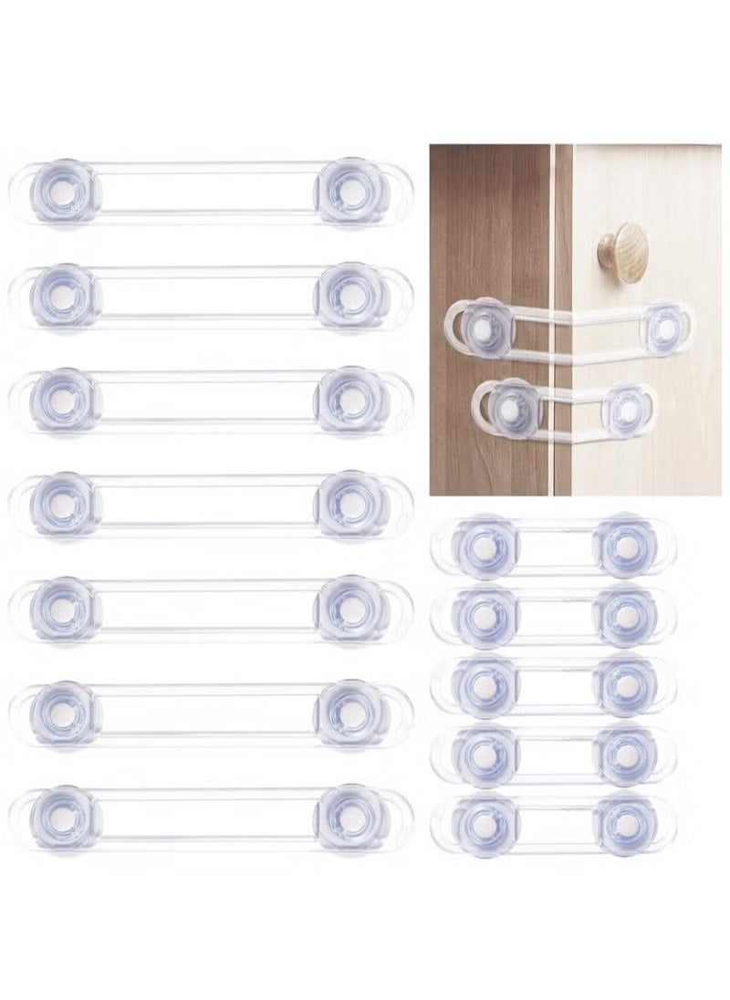 15 Pack Multi-Use Adhesive Straps Locks - Childproofing Baby Proofing Cabinet Latches for Drawers, Fridge, Dishwasher, Toilet Seat, Cupboard, Oven, Trash Can, No Drilling Required. (10+5)