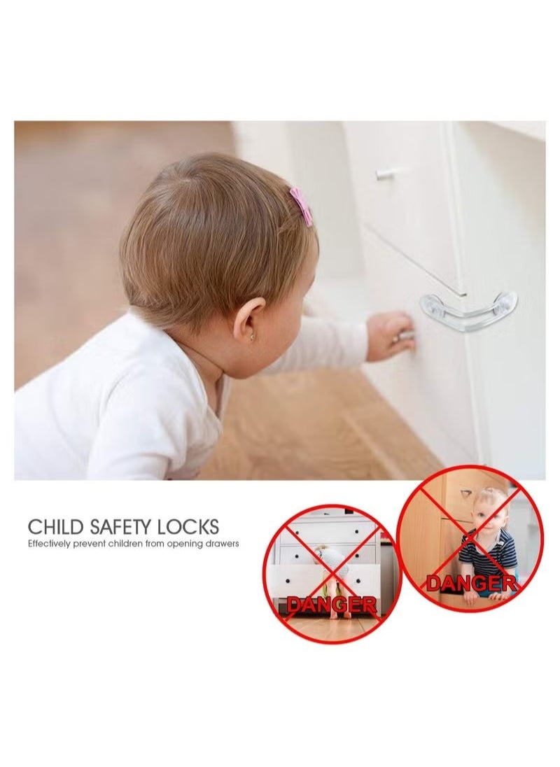 15 Pack Multi-Use Adhesive Straps Locks - Childproofing Baby Proofing Cabinet Latches for Drawers, Fridge, Dishwasher, Toilet Seat, Cupboard, Oven, Trash Can, No Drilling Required. (10+5)