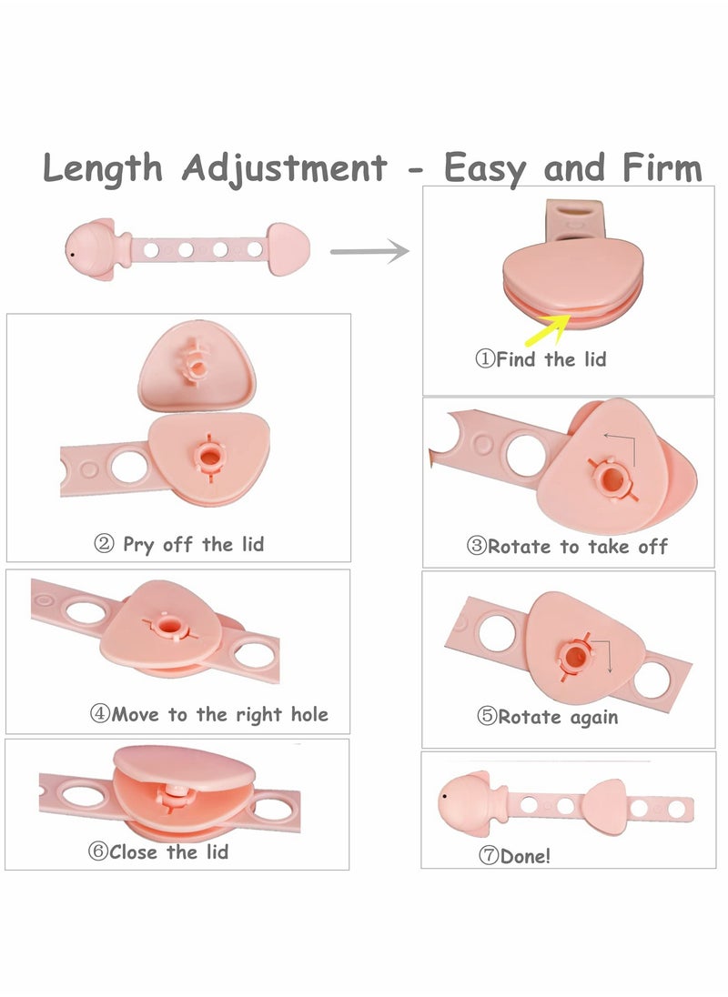 Child Safety Locks - Adjustable Fish Style Cabinet Latches for Kids, 6 Pack, Perfect for Cabinets, Fridges, and Drawers