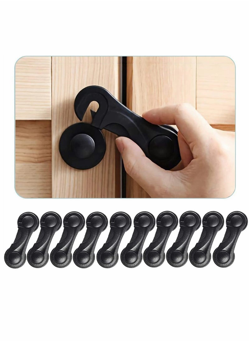 Baby Safety Cabinet Locks - 10 Pack, Easy 3M Adhesive Latches for Child Proofing, No Tools Required, Ideal for Furniture, Kitchen, Ovens, Toilets, Fridge, Cupboards