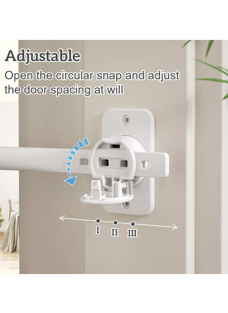Adjustable Childproof Door Restrictor and Finger Pinch Guard for Baby and Pet Safety White