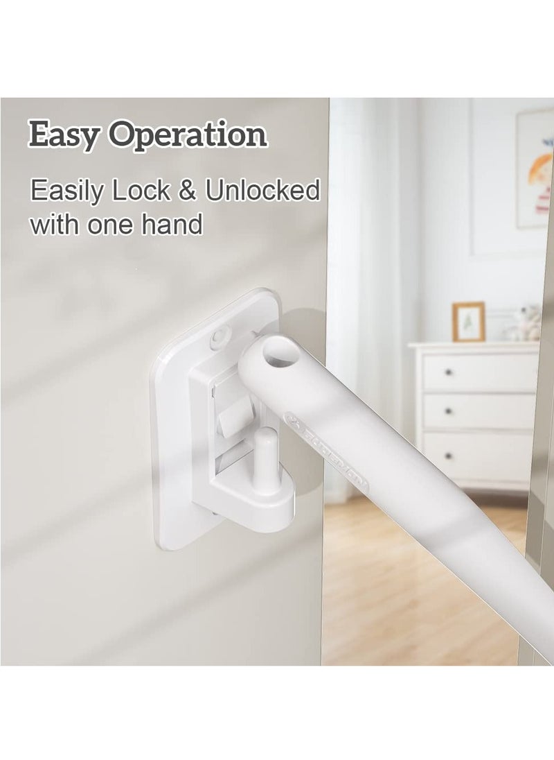Adjustable Childproof Door Restrictor and Finger Pinch Guard for Baby and Pet Safety White